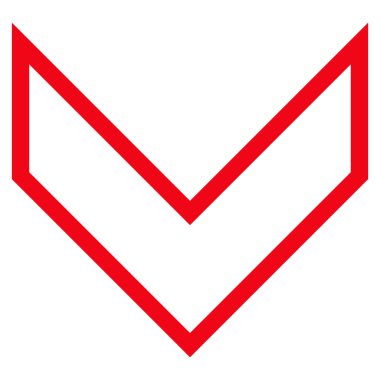 Kontur vektör simgesi aşağı ok ucu