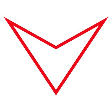 İnce çizgi vektör simgesi aşağı ok ucu