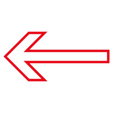 Ok sol kontur vektör simgesi