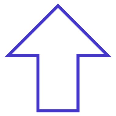 Kontur vektör simge yukarı ok