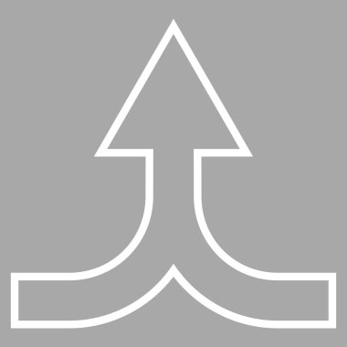 İnce çizgi vektör simge yukarı ok birleştirmek