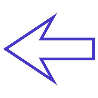 Ok sol kontur vektör simgesi