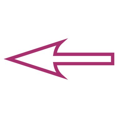 Keskin ok sol anahat vektör simgesi