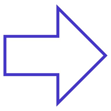 Kontur vektör simgesi sağ ok