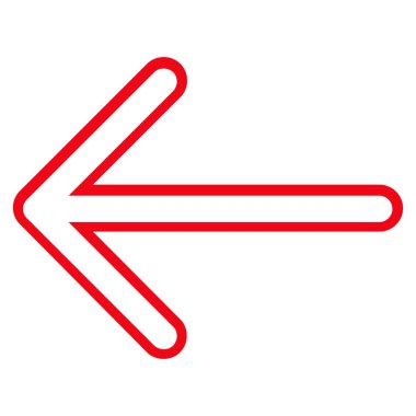 Ok sol kontur vektör simgesi