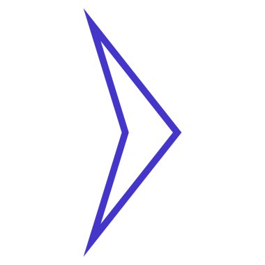 Ok ucu sağ kontur vektör simgesi