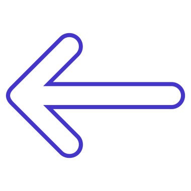 Ok sol anahat vektör simgesi yuvarlak