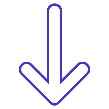 İnce çizgi vektör simgesi aşağı yönlü ok