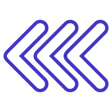 Üçlü işaretçi sol ince çizgi vektör simgesi