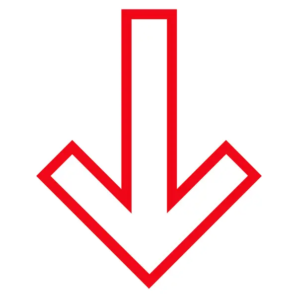 Векторная икона стрелки вниз по тонкой линии — стоковый вектор