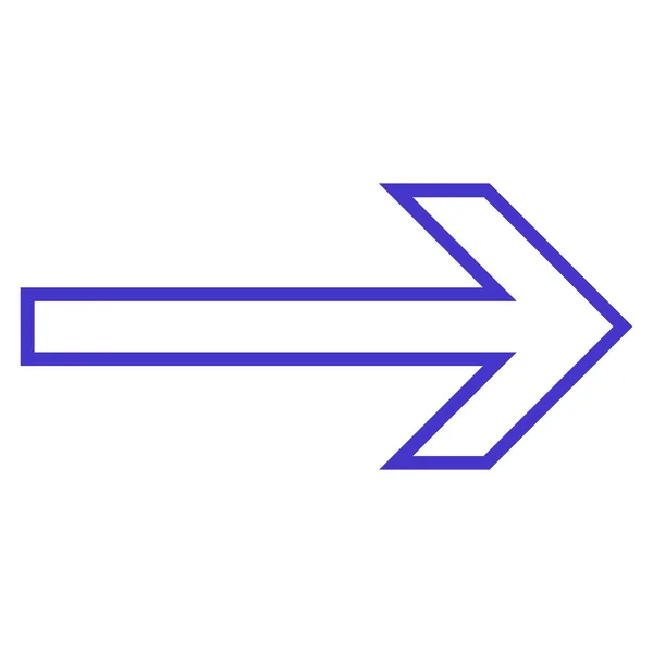 Icône vectorielle de contour droit flèche — Image vectorielle