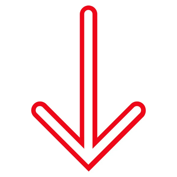 Arrow Down Thin Line Vector Icon — Stock Vector