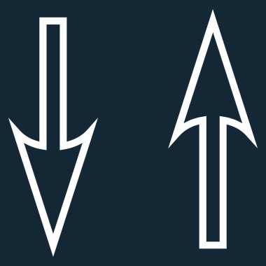 Exchange okları dikey ince çizgi vektör simgesi