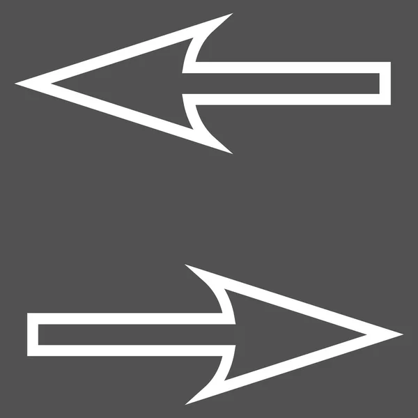 Échanger des flèches contour horizontal vectoriel Icône — Image vectorielle