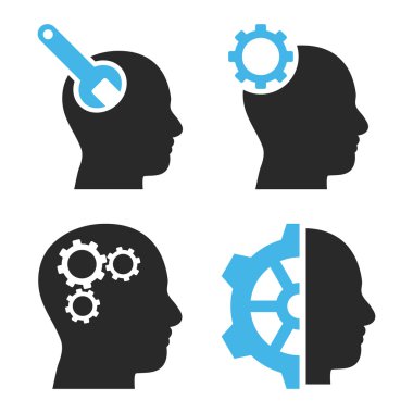 Beyin düz vektör simgeler araçları