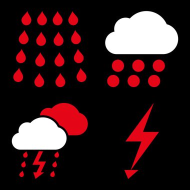 Fırtına düz vektör simgeler