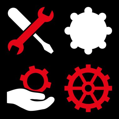 Servis araçları düz vektör simgeler