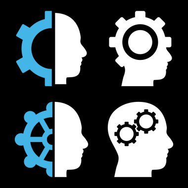 Akıl-düz vektör simgeler vites