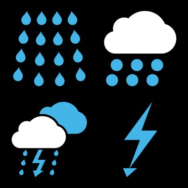 Fırtına düz vektör simgeler