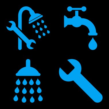 Düz vektör simgeler sıhhi tesisat araçları