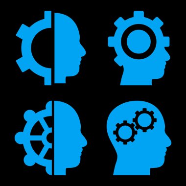 Akıl-düz vektör simgeler vites