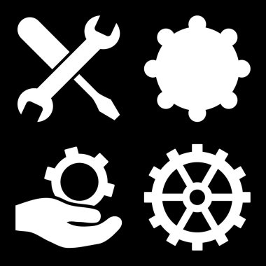 Servis araçları düz vektör simgeler
