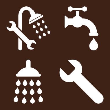 Düz vektör simgeler sıhhi tesisat araçları