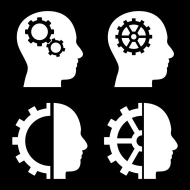 Akıl-düz vektör simgeler vites