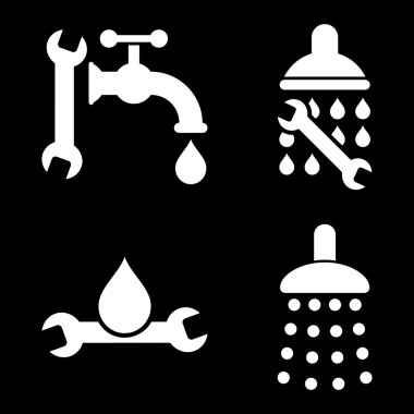 Düz vektör simgeler sıhhi tesisat araçları