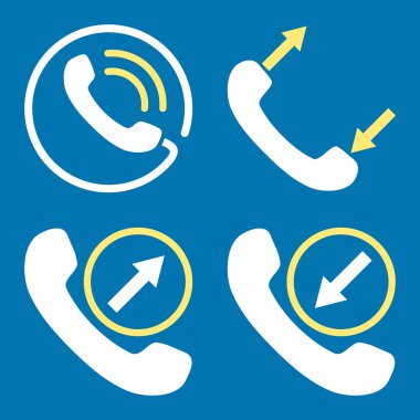 Telefon görüşmesi düz vektör simgeler