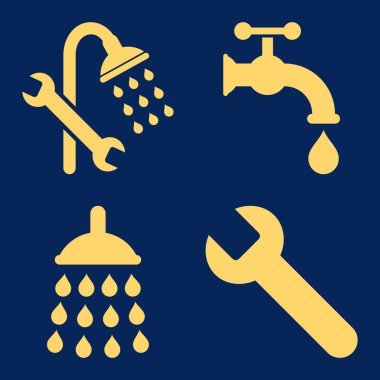 Düz vektör simgeler sıhhi tesisat araçları