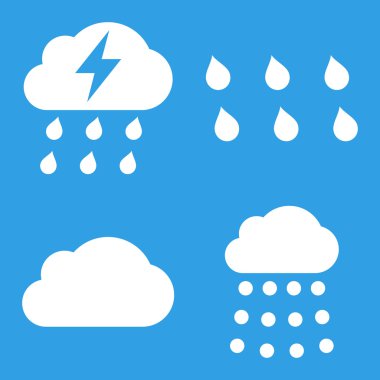 Düz vektör simgeler yağmur