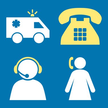 Acil durum operatör düz vektör simgeler