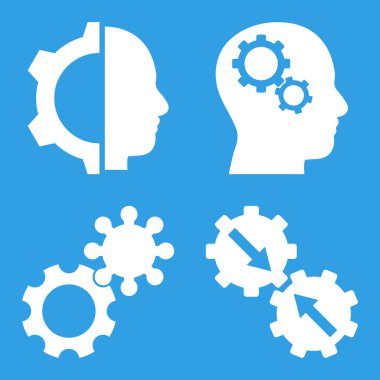 Akıl-düz vektör simgeler vites