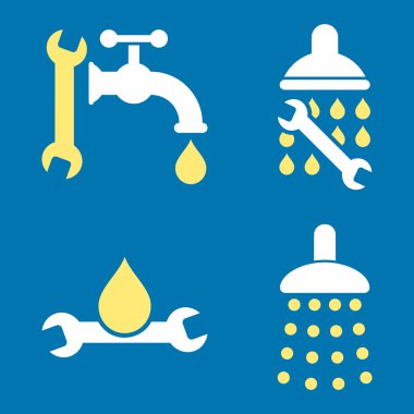 Düz vektör simgeler sıhhi tesisat araçları