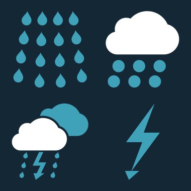 Fırtına düz vektör simgeler