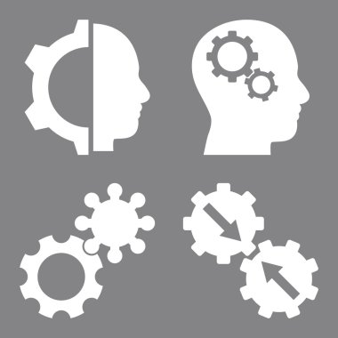 Akıl-düz vektör simgeler vites