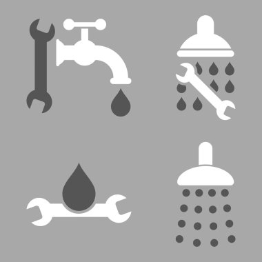 Düz vektör simgeler sıhhi tesisat araçları