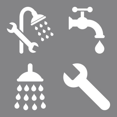 Düz vektör simgeler sıhhi tesisat araçları