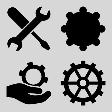 Servis araçları düz vektör simgeler
