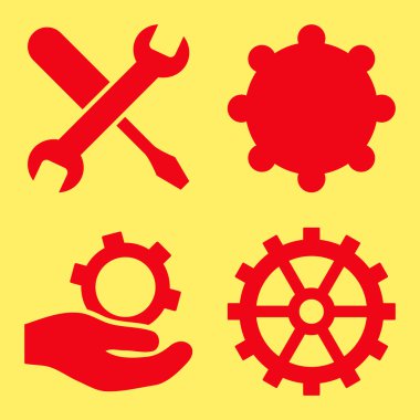 Servis araçları düz vektör simgeler