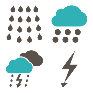 Fırtına düz vektör simgeler