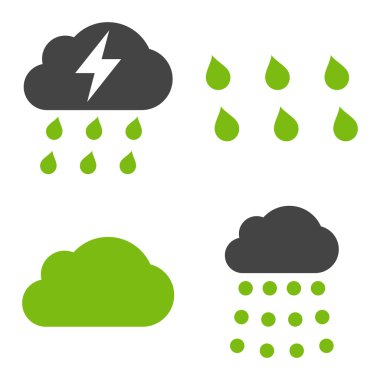 Düz vektör simgeler yağmur