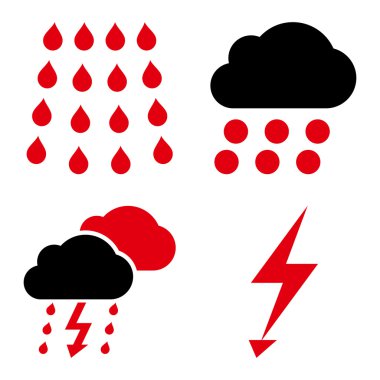 Fırtına düz vektör simgeler