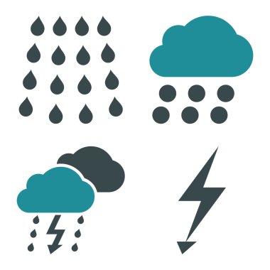 Fırtına düz vektör simgeler