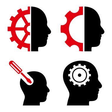 Beyin düz vektör simgeler araçları