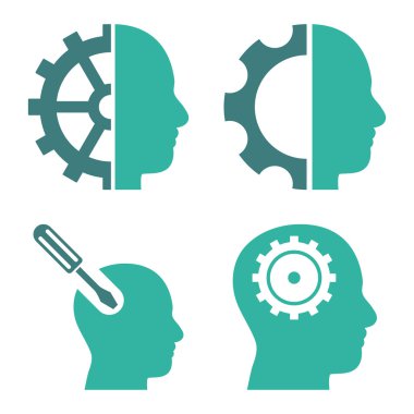 Beyin düz vektör simgeler araçları