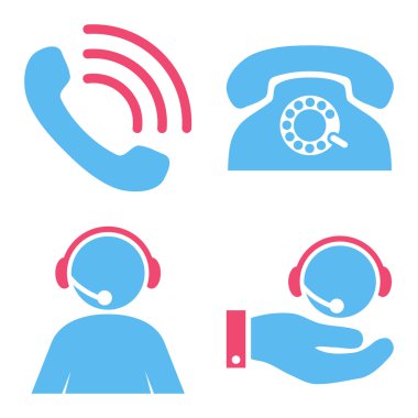 Çağrı Merkezi düz vektör simgeler