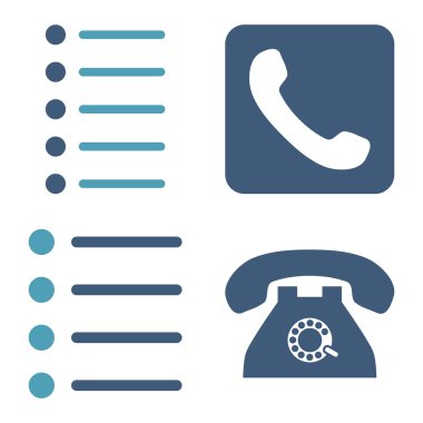 Telefon listesi düz vektör simgeleri