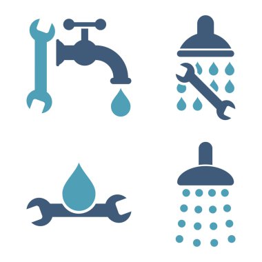 Düz vektör simgeler sıhhi tesisat araçları